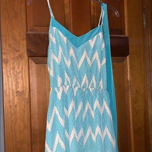Teal and cream dress by Jay from lizard thicket
